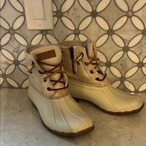 Sperry Tan and Brown Duck Boots